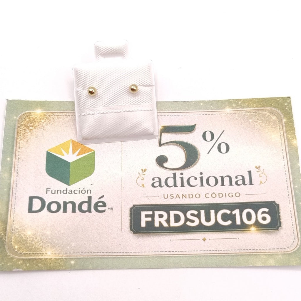 BROQUELES BROQUEL FIG ESFERA 14K 0.1408 GR (NUEVO)