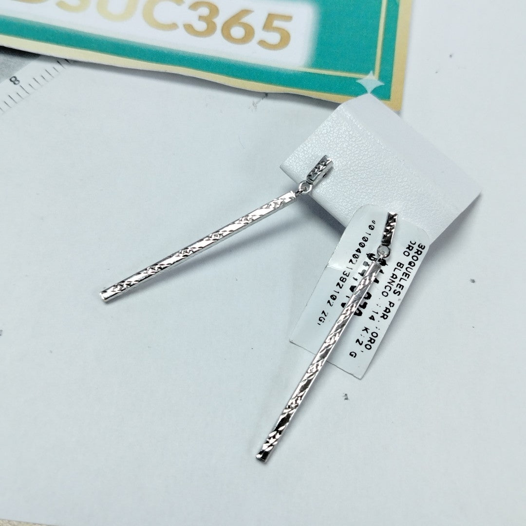 BROQUELES PAR ORO, ORO BLANCO 14 K 2 GRMS (SEMINUEVO)