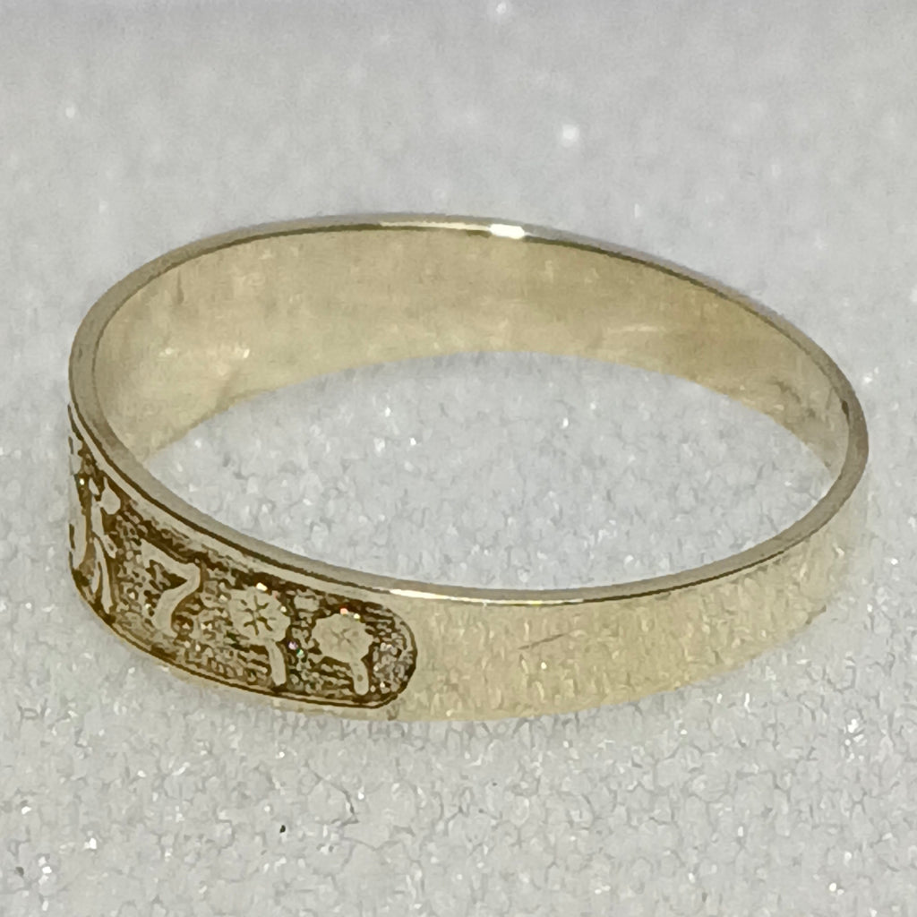 ANILLOS ARGOLLA DE LA SUERTE 10K TALLA 7 1.1 GR (NUEVO)
