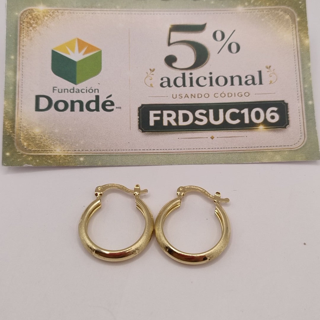 ARETES TEJIDO ARRACADA SATINADA 14K 2.6 GR (NUEVO)
