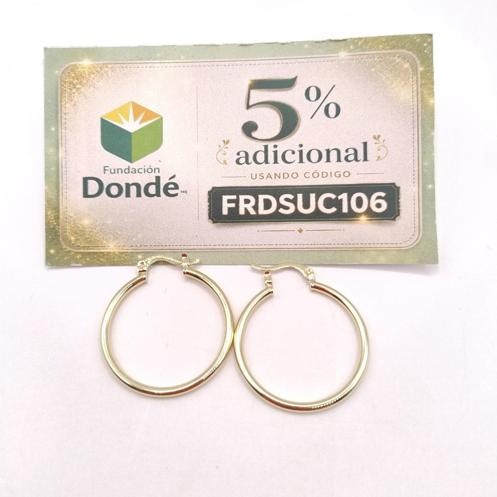 ARETES TEJIDO ARRACADAS LISAS 14K 1.5 GR (NUEVO)