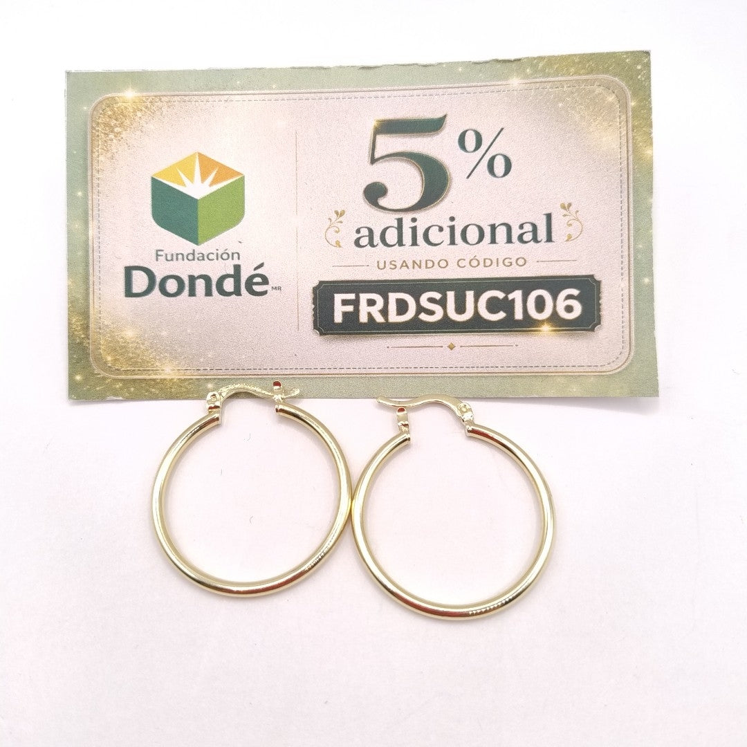 ARETES TEJIDO ARRACADAS LISAS 14K 1.5 GR (NUEVO)