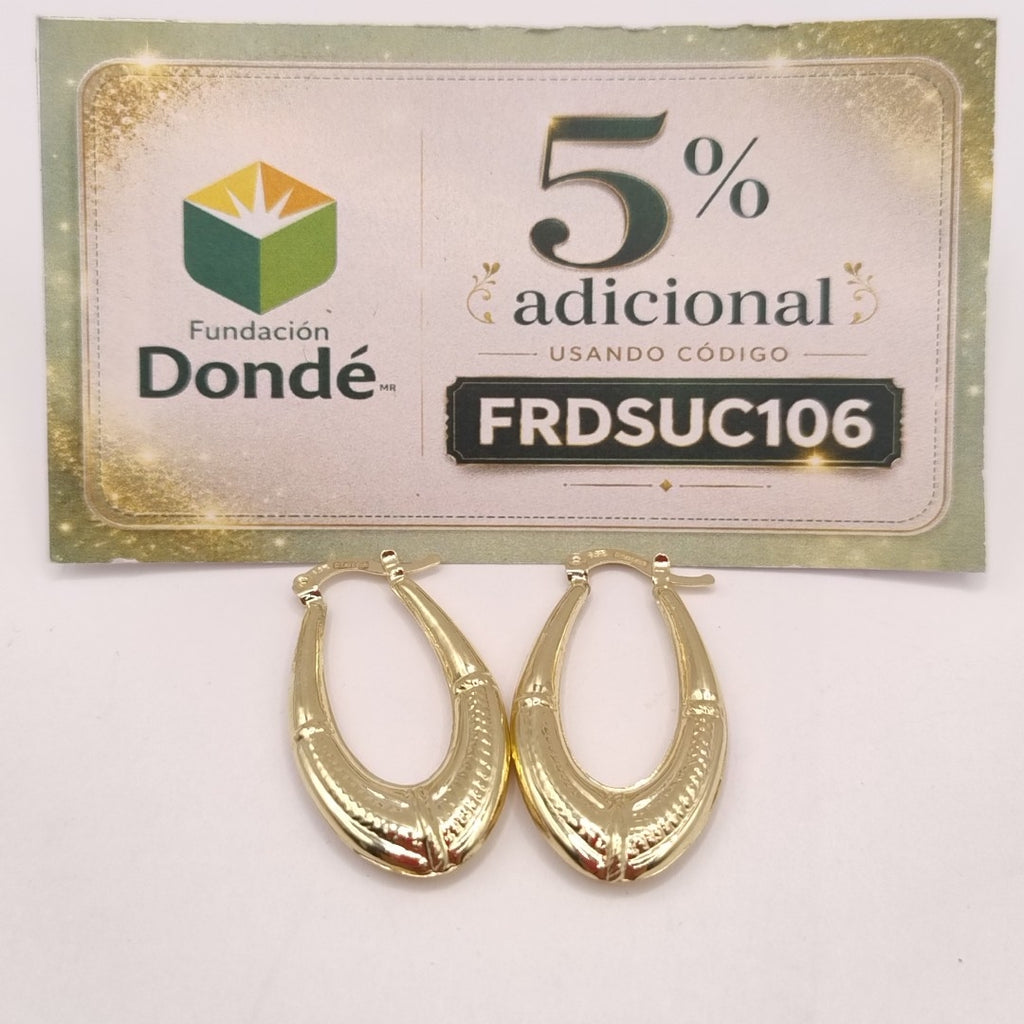 ARETES ARRACADAS ESTRIADAS 14K 2.7 GR (NUEVO)