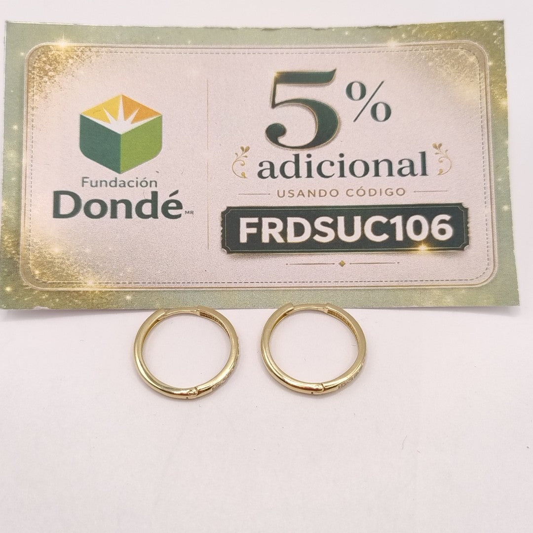 ARETES ARRACADAS C CIRCONIAS 14K 1.9 GR (NUEVO)
