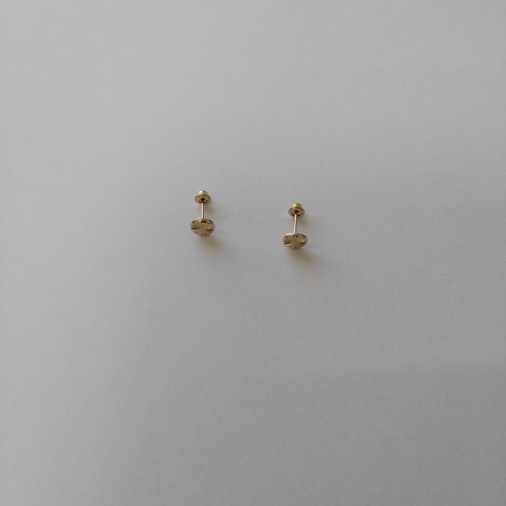 BROQUELES BROQUEL FIG BOTON RAYADO 14K 0.1577 GR (NUEVO)