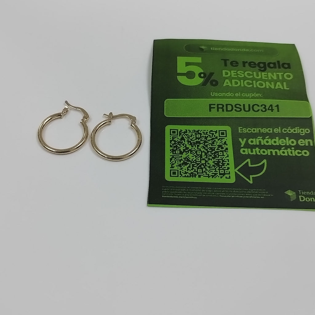ARETES TEJIDO ARRACADAS LISAS 14K 1.2 GR (NUEVO)