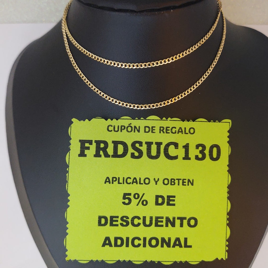 CADENAS TEJIDO BARBADA ORO 10K 50 CM 3.4 GR (NUEVO)