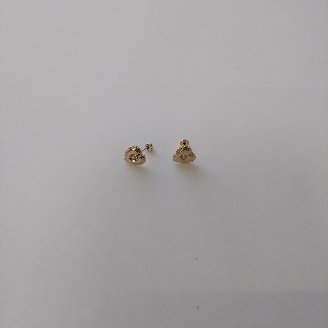 BROQUELES BROQUEL FIG CORAZON C CIRCONIA 14K 0.2614 GR (NUEVO)