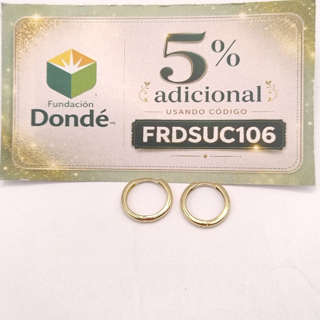 ARETES HUGGIES LISAS 14K 1.4 GR (NUEVO)