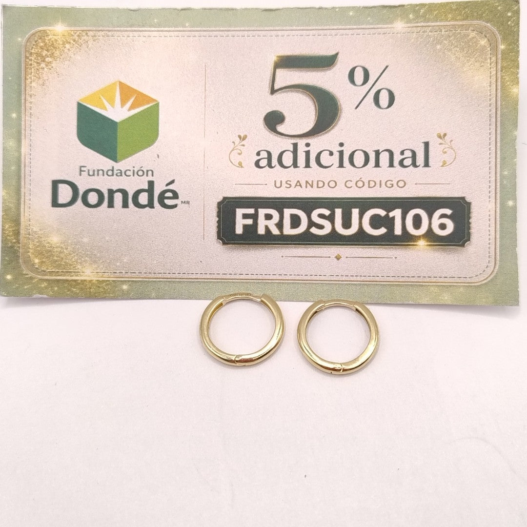 ARETES HUGGIES LISAS 14K 1.4 GR (NUEVO)