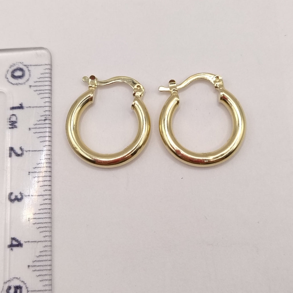 ARETES TEJIDO ARRACADAS LISAS 14K 1.6 GR (NUEVO)