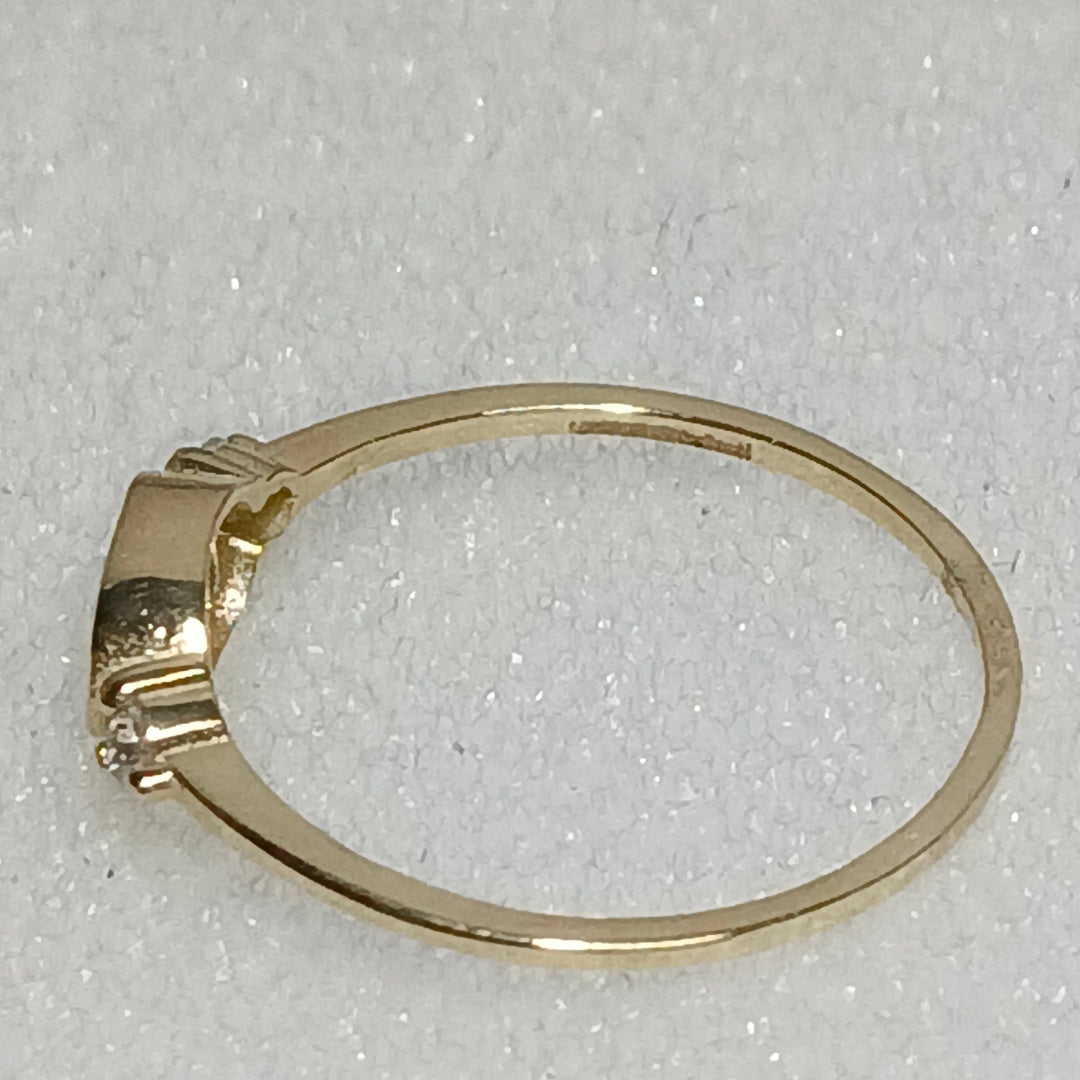 ANILLOS TEJIDO ANILLITO C CIRCONIAS Y PIEDRA VERDE 14K 7 1.1 GR (NUEVO)