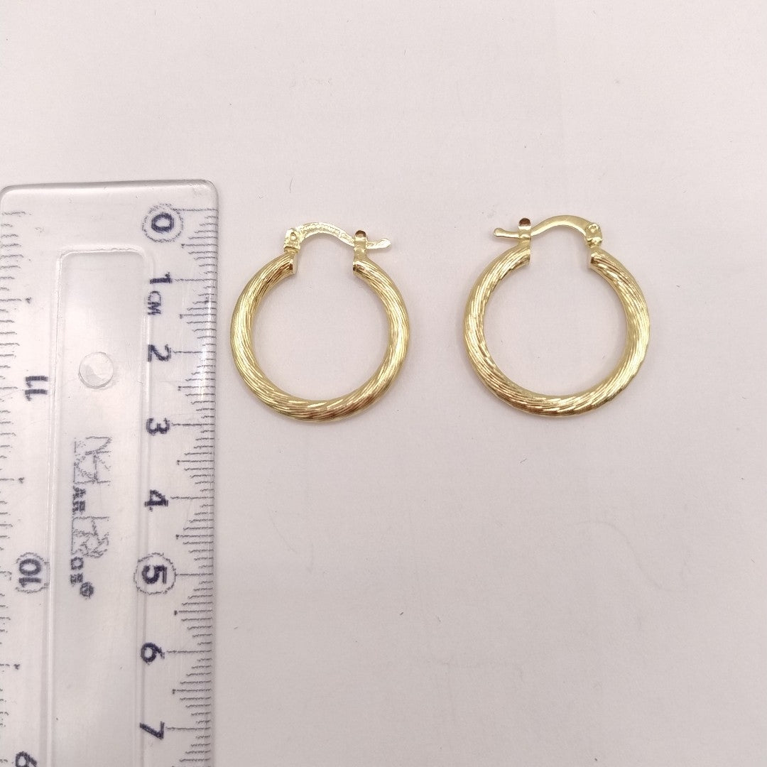 ARETES TEJIDO ARRACADAS ASTRIADAS 14K 2.8 GR (NUEVO)