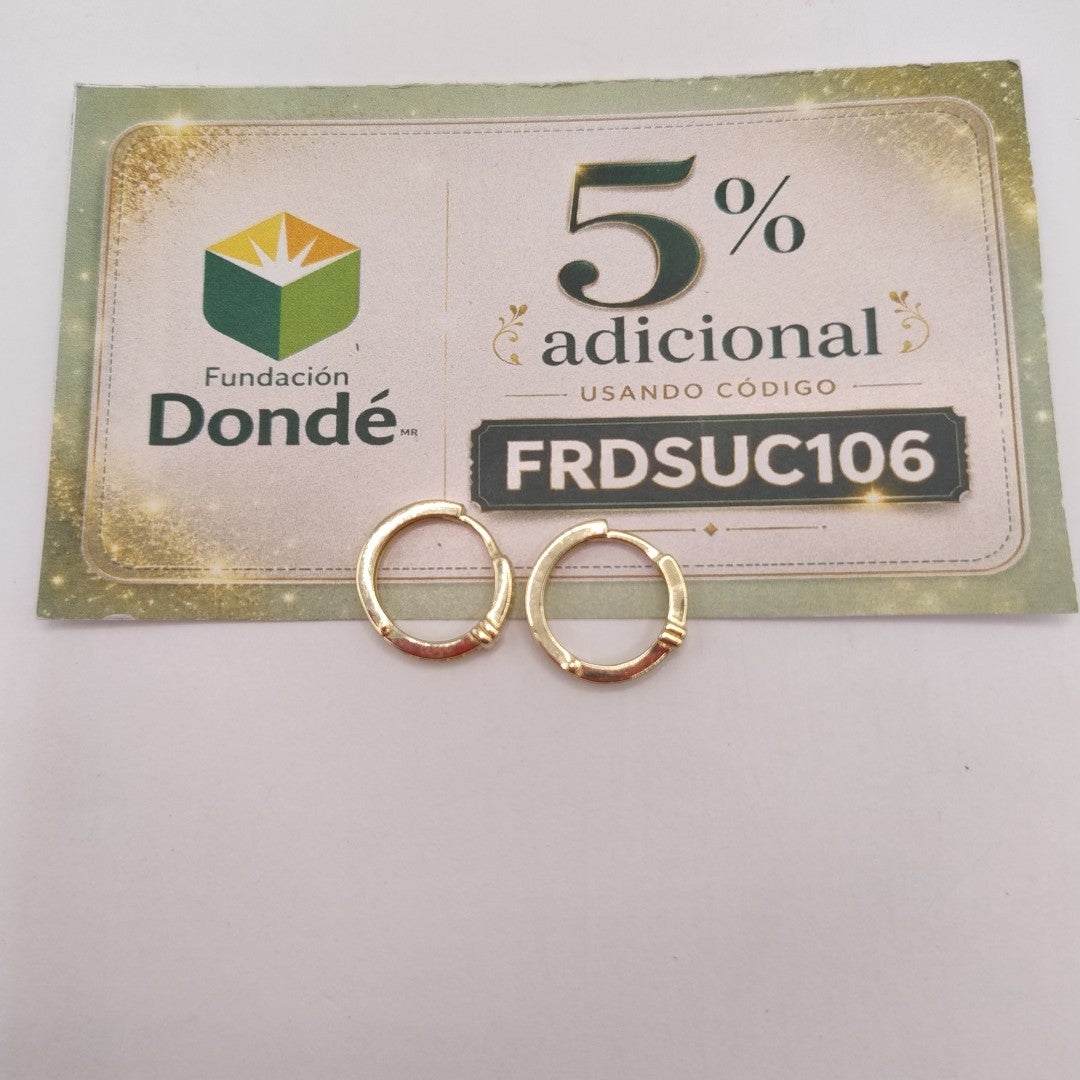 ARETES HUGGIES C CIRCONIA 14K 2 GR (NUEVO)