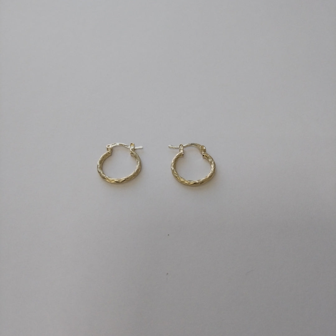 ARETES ARRACADAS TRENZADAS 14K 18 1.6 GR (NUEVO)