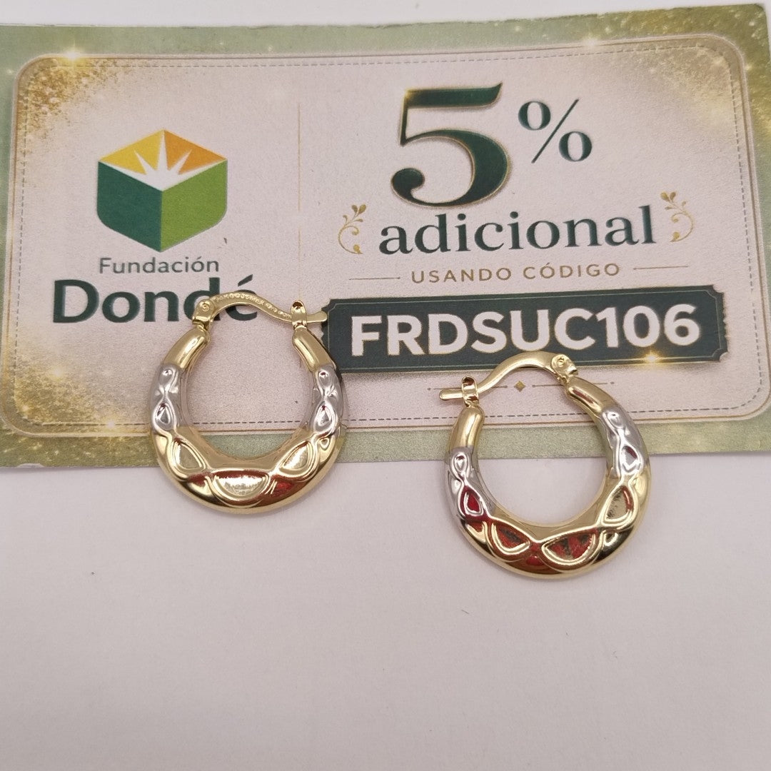 ARETES ARRACADAS COMBINADAS CON INFINITO 14K 2.3 GR (NUEVO)
