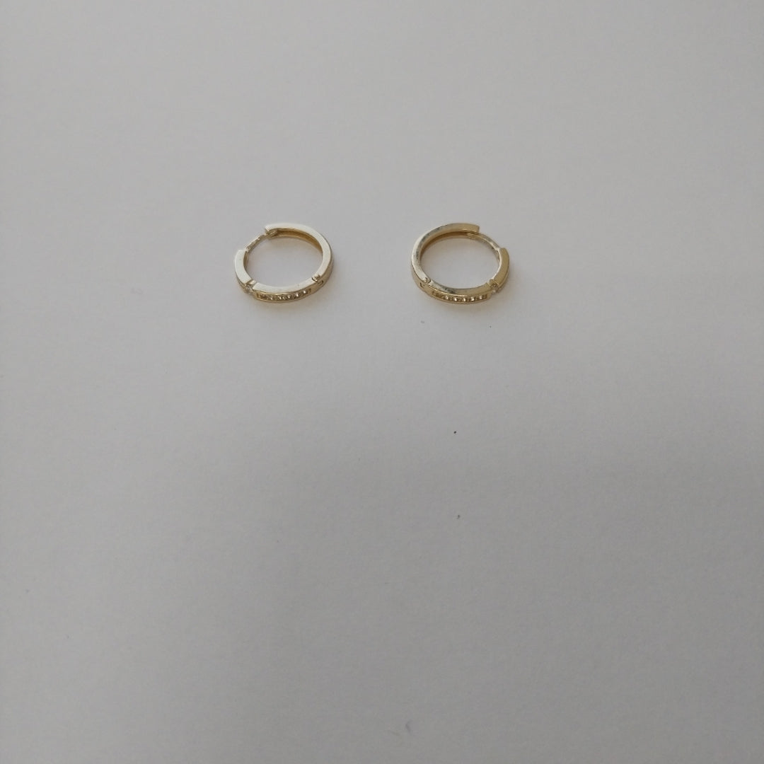 ARETES ARRACADAS C CIRCONIAS 14K 2.4 GR (NUEVO)