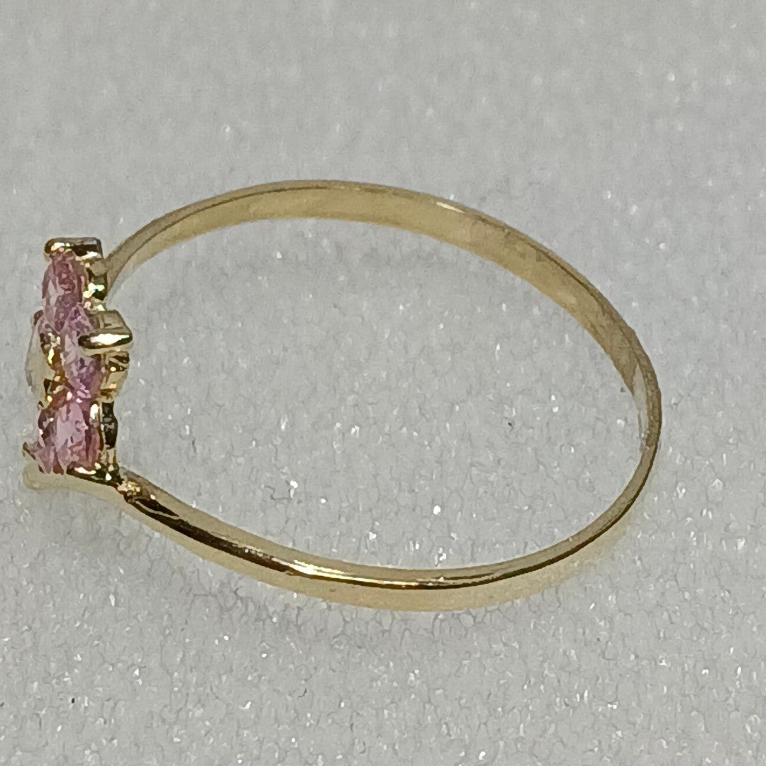 ANILLOS FIG FLOR PIEDRAS COL 14K TALLA 7 0.9 GR (NUEVO)