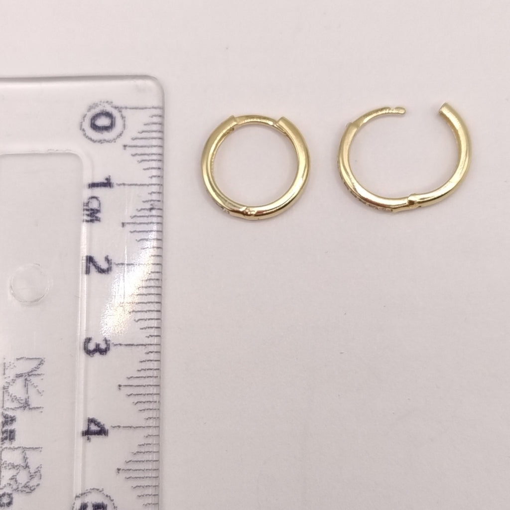 ARETES ARRACADA C CIRCONIAS 14K 1.6 GR (NUEVO)