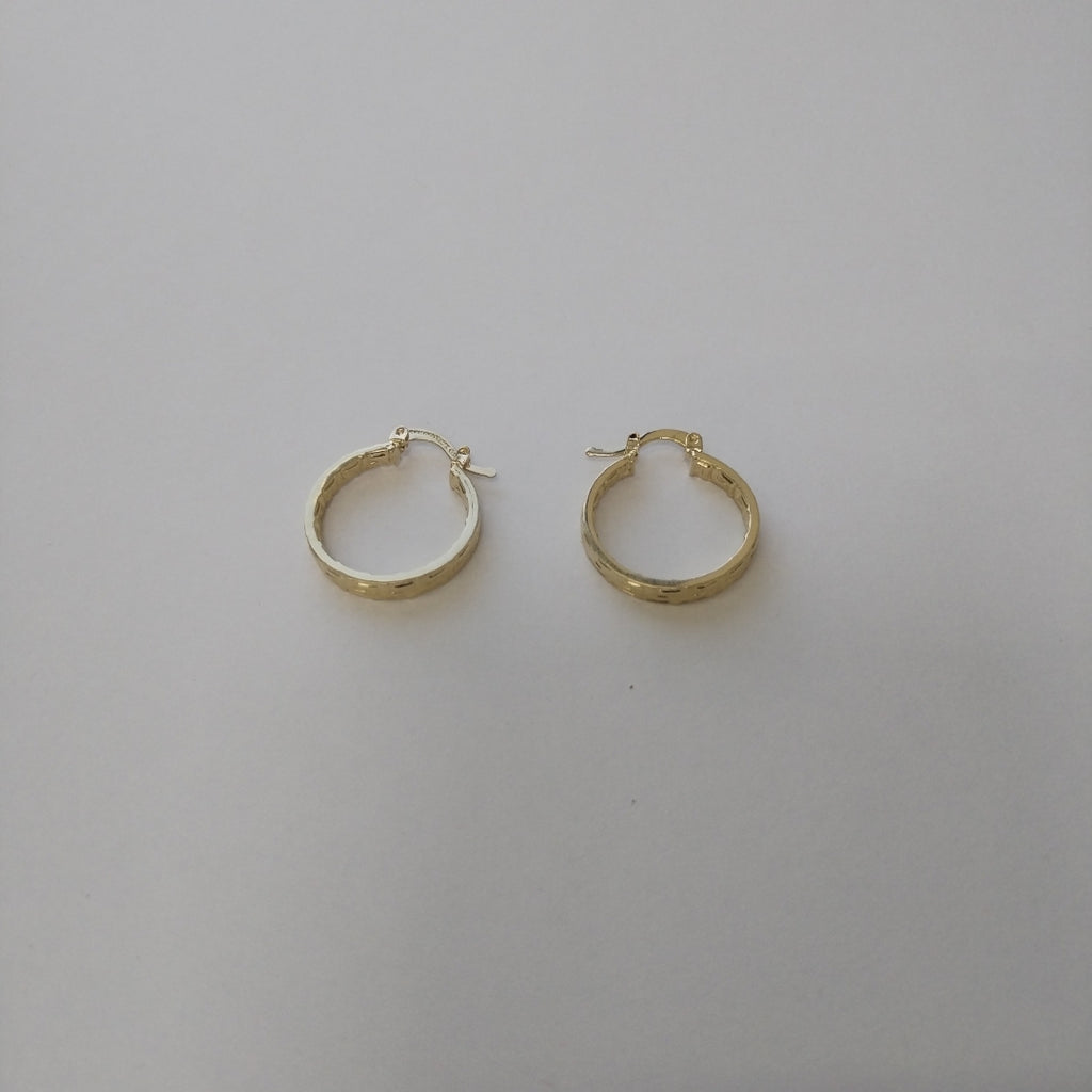 ARETES TEJIDO ARRACADAS TIPO GRECAS 14K 2.2 GR (NUEVO)