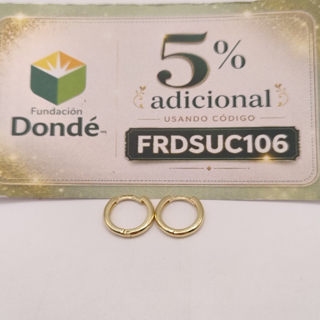 ARETES HUGGIES LISAS 14K 1.3 GR (NUEVO)