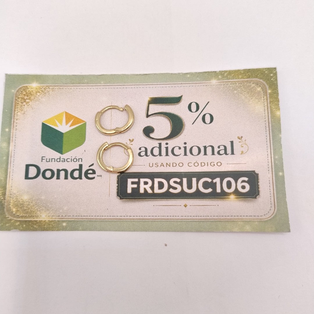ARETES HUGGIE 14K 1.4 GR (NUEVO)