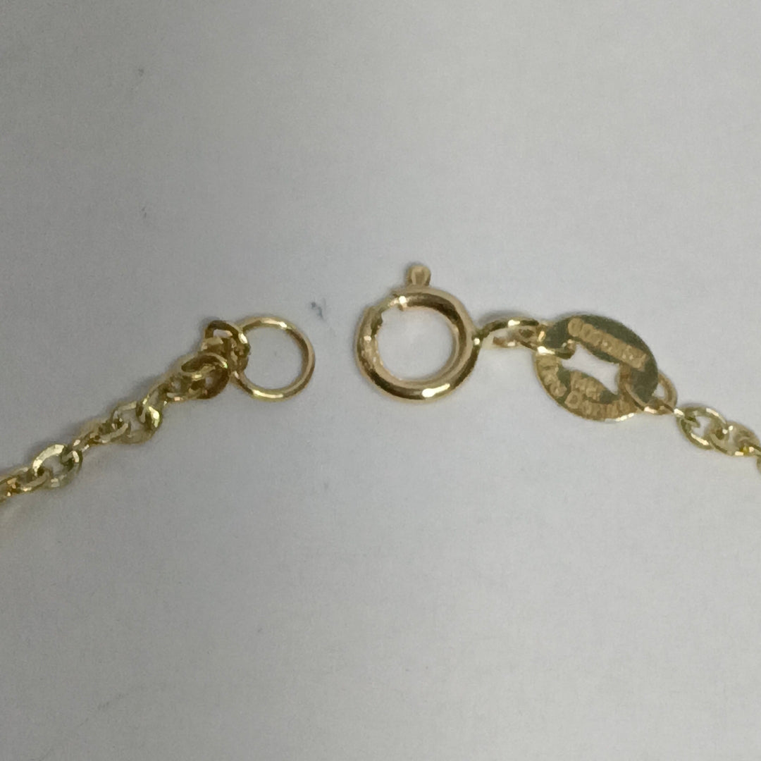 PULSERA TEJIDO ESPECIAL CON FLOR 14K 18 CM 1.6 GR (NUEVO)