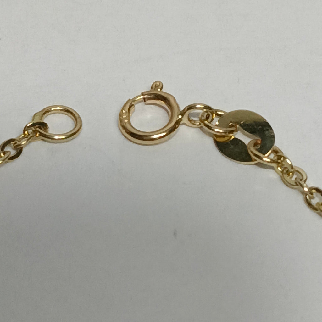 PULSERA TEJIDO ESPECIAL CON CORAZONES 14K 18 CM 1.6 GR (NUEVO)