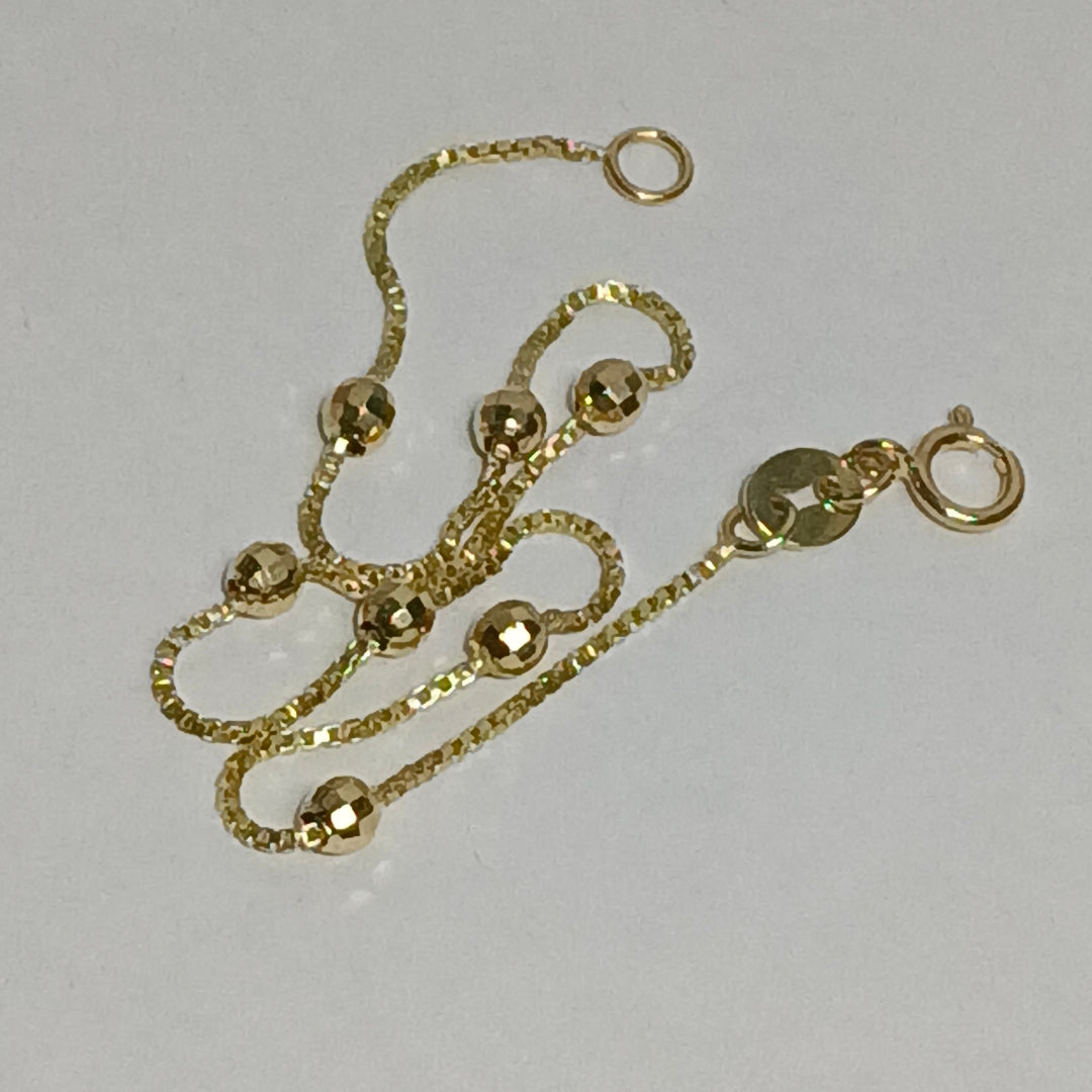 PULSERA ESPECIAL CON BOLITAS 14K 18 CM 1.4 GR (NUEVO)