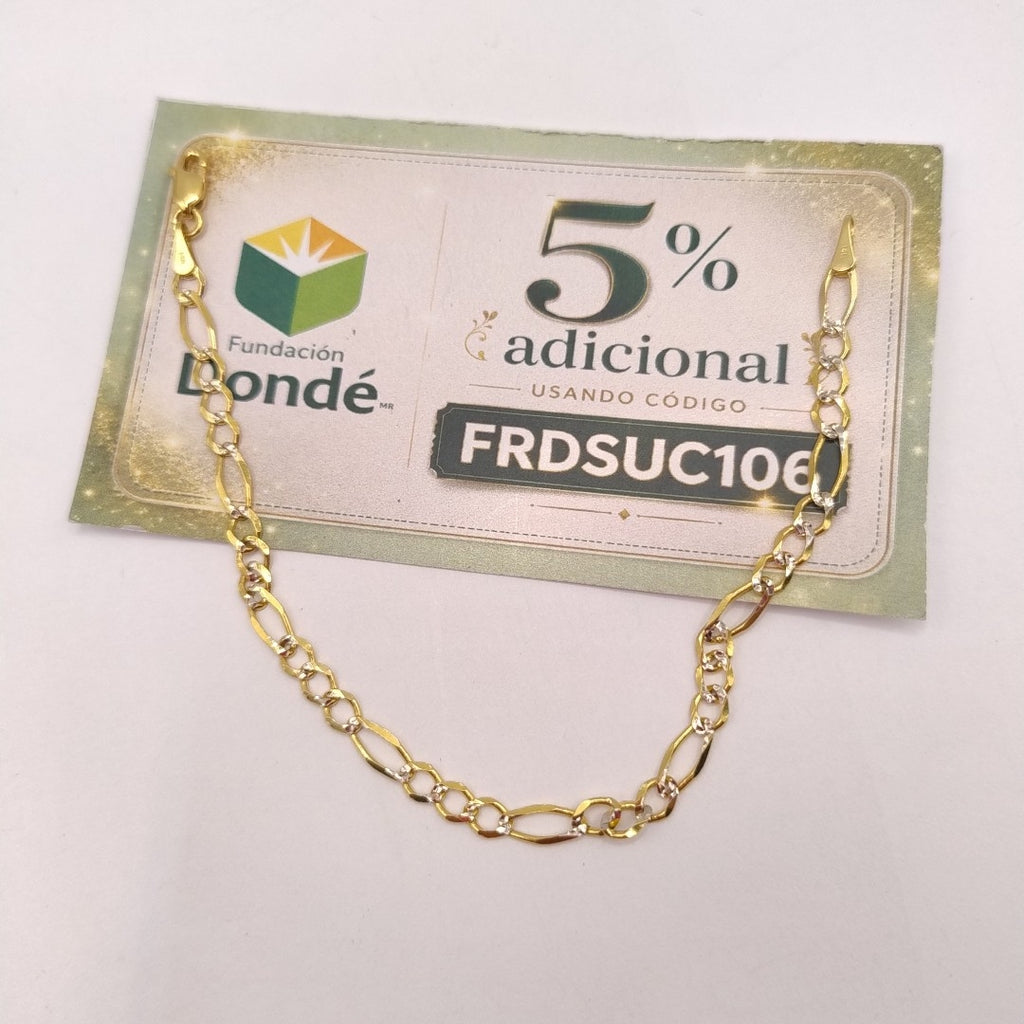 PULSERA 3X1 DIAMANTADA 14K 18 CM 2.5 GR (NUEVO)