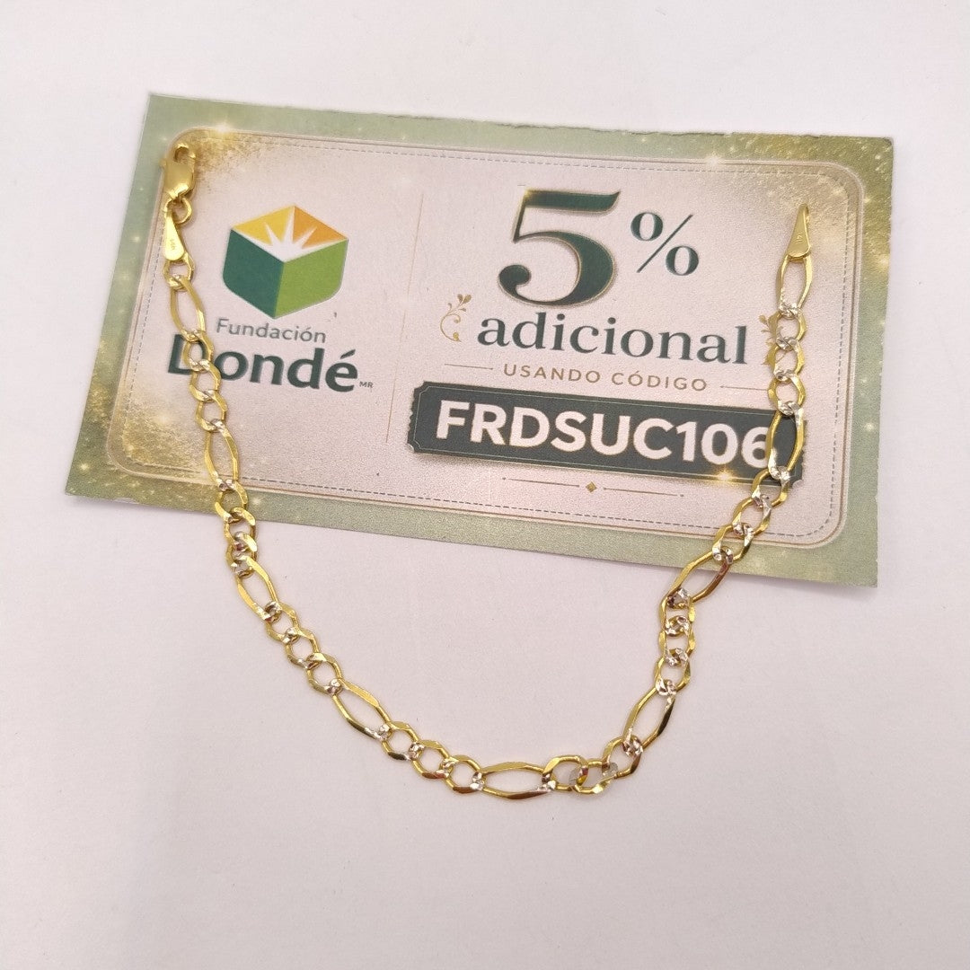 PULSERA 3X1 DIAMANTADA 14K 18 CM 2.5 GR (NUEVO)