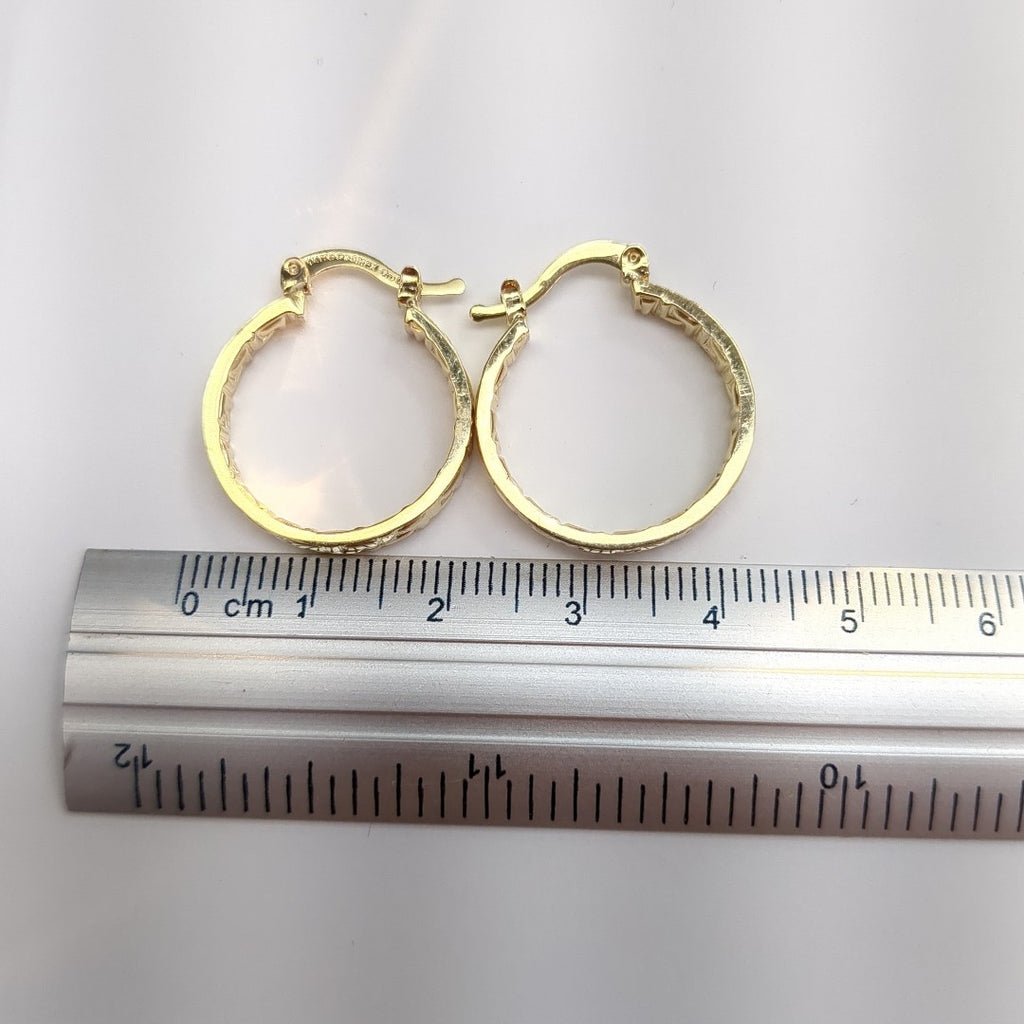 ARETES TEJIDO ARRACADAS TIPO GRECAS 14K 2.2 GR (NUEVO)