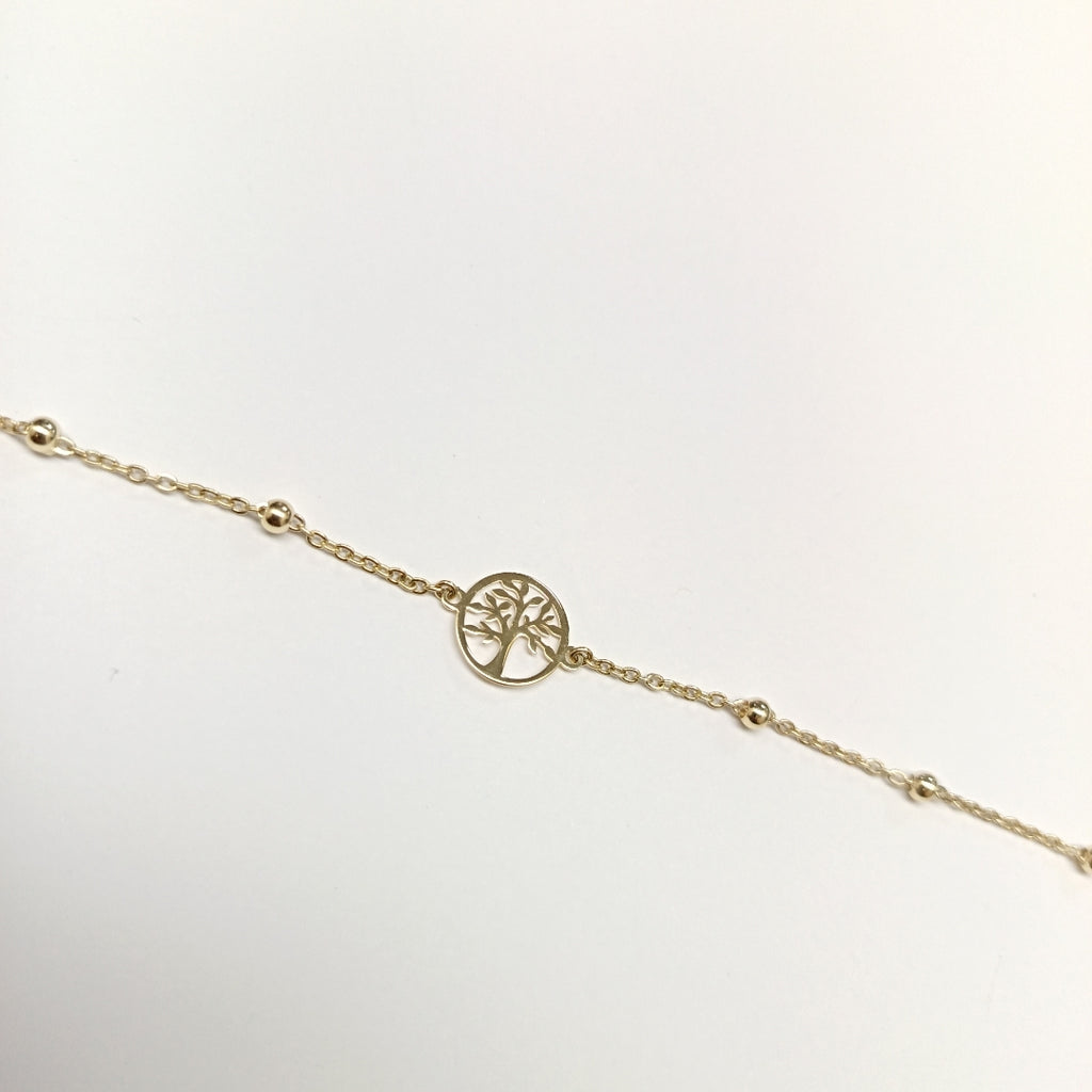 PULSERA TEJIDO ESPECIAL ARBOL 14K 18 CM 1.7 GR (NUEVO)