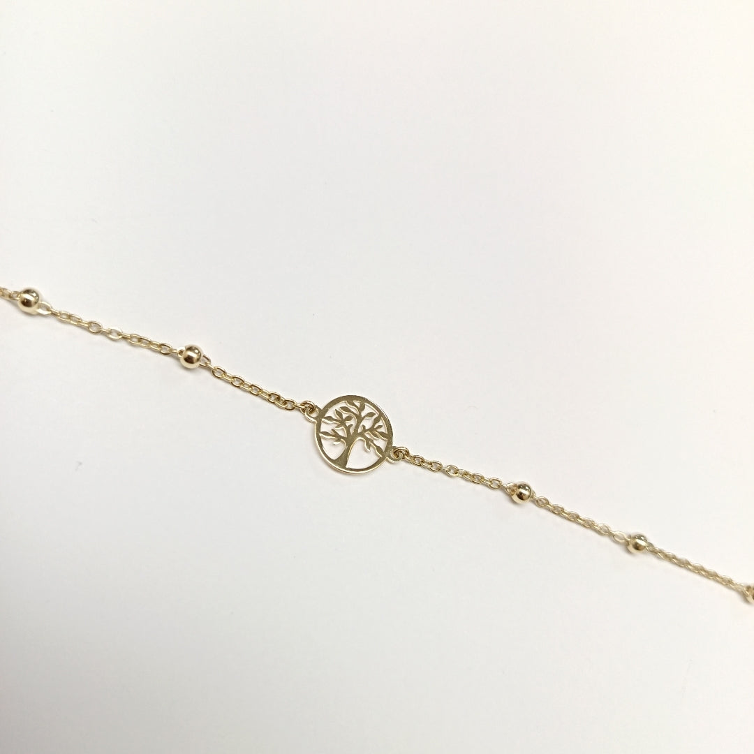 PULSERA TEJIDO ESPECIAL ARBOL 14K 18 CM 1.7 GR (NUEVO)
