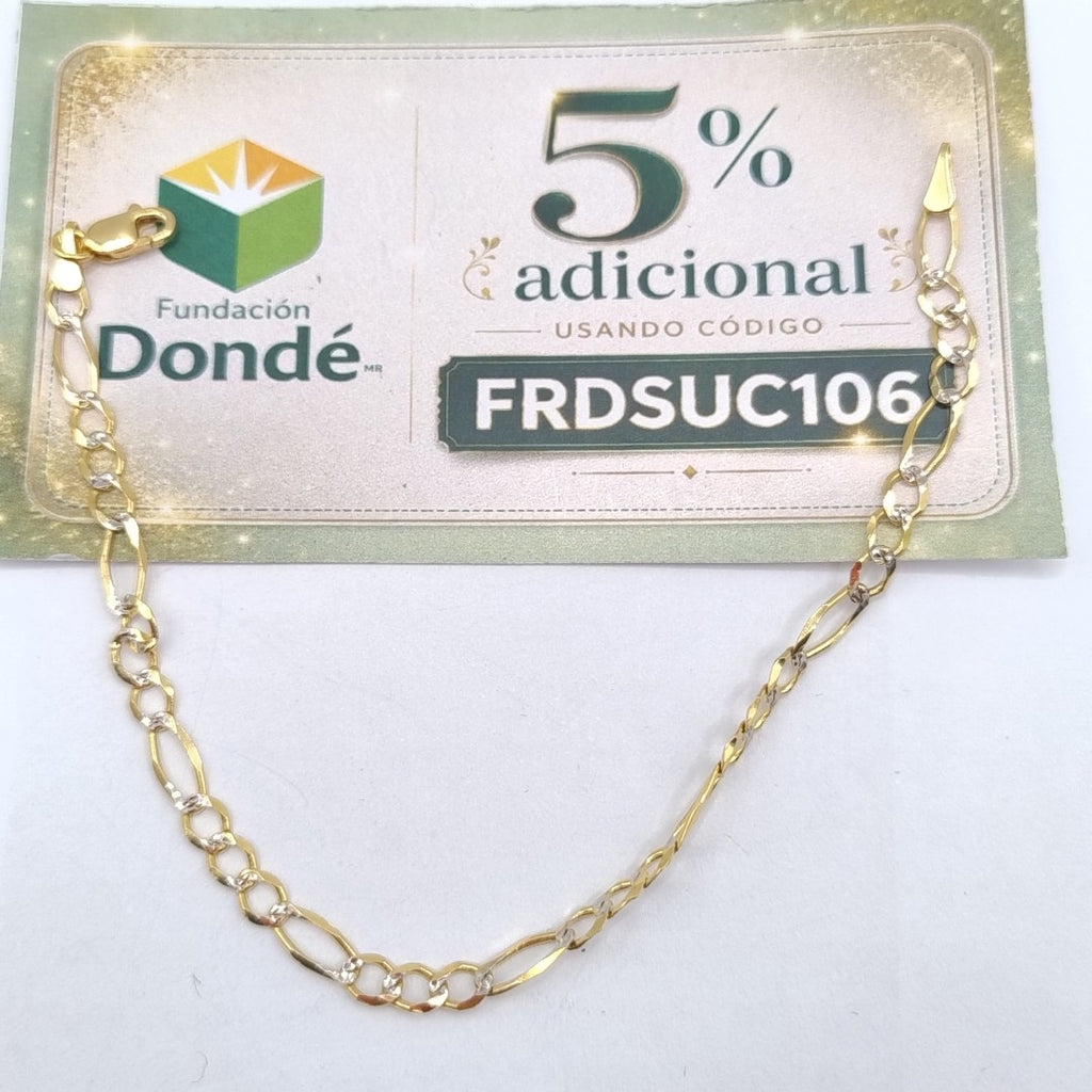 PULSERA 3X1 DIAMANTADA 14K 18 CM 2.5 GR (NUEVO)
