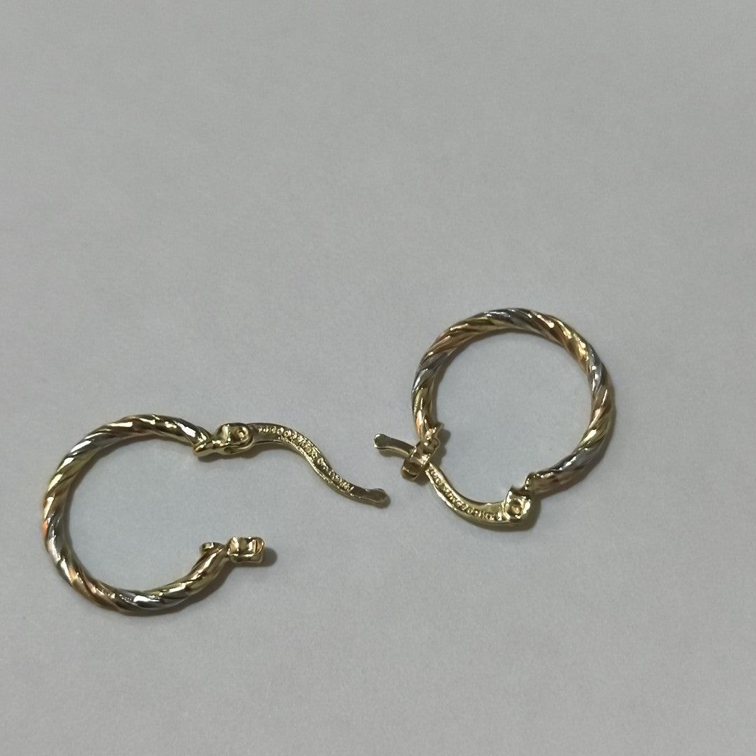 ARETES ARRACADAS COMBINADAS 14K 2.1 GR (NUEVO)