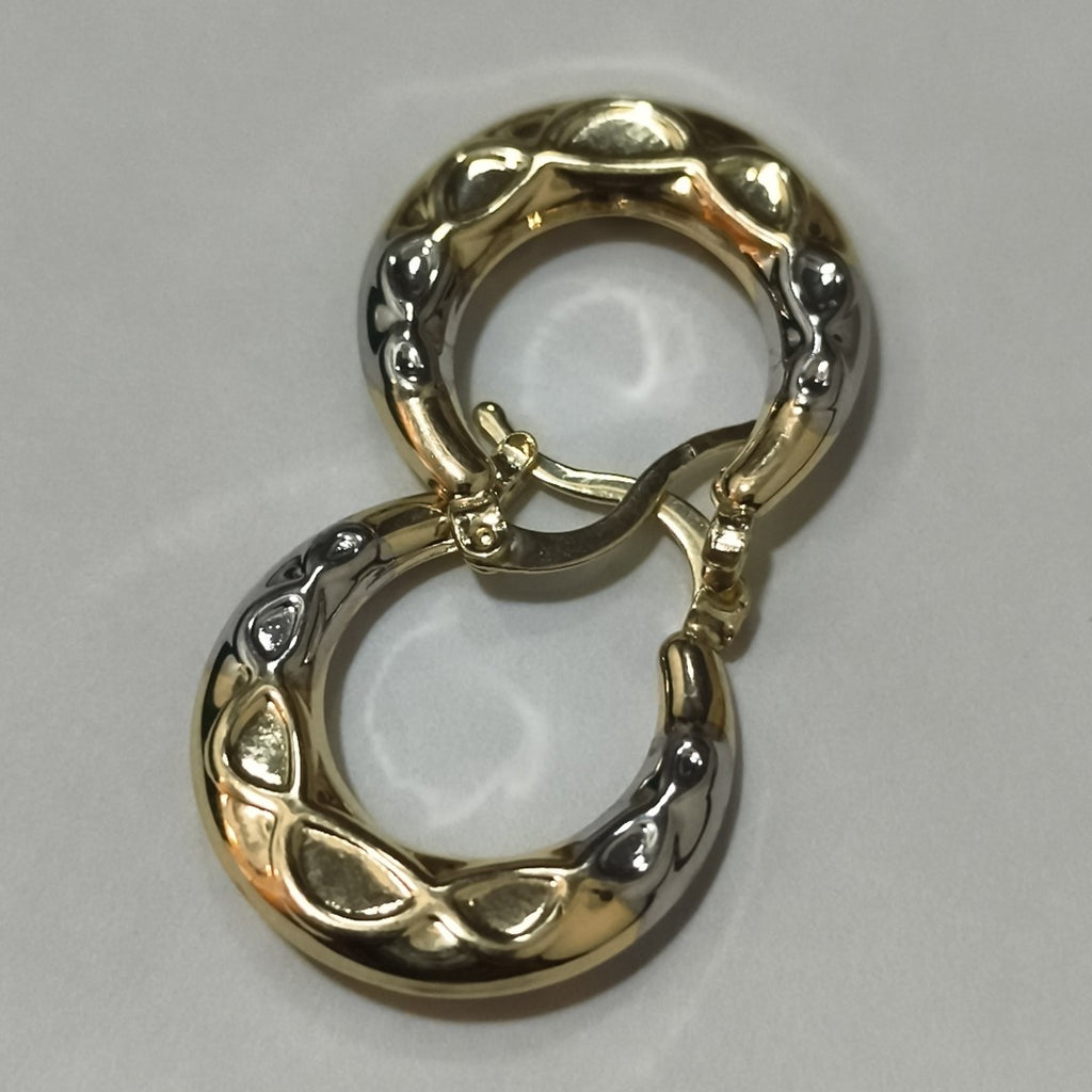 ARETES ARRACADAS COMBINADAS CON INFINITO 14K 2.2 GR (NUEVO)