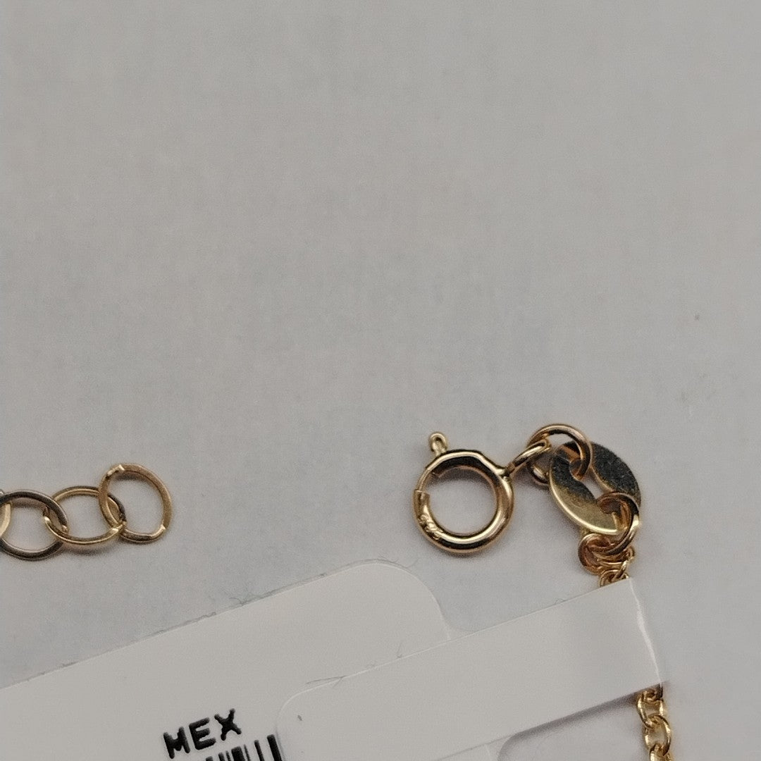 PULSERA ESPECIAL CON CORAZONES CONBINADOS 14K 18 CM 1.6 GR (NUEVO)