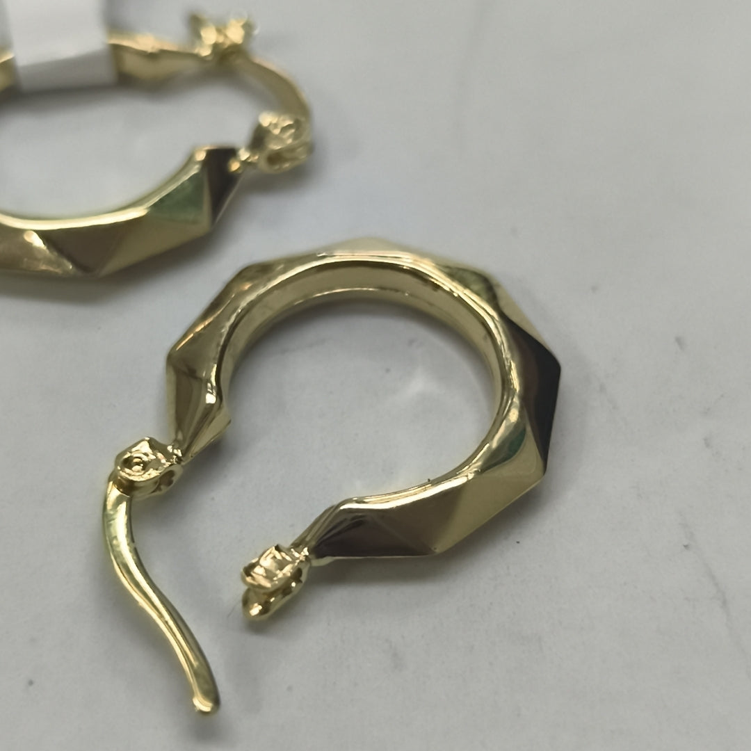 ARETES TEJIDO ARRACADAS FACETADAS 14K 1.7 GR (NUEVO)