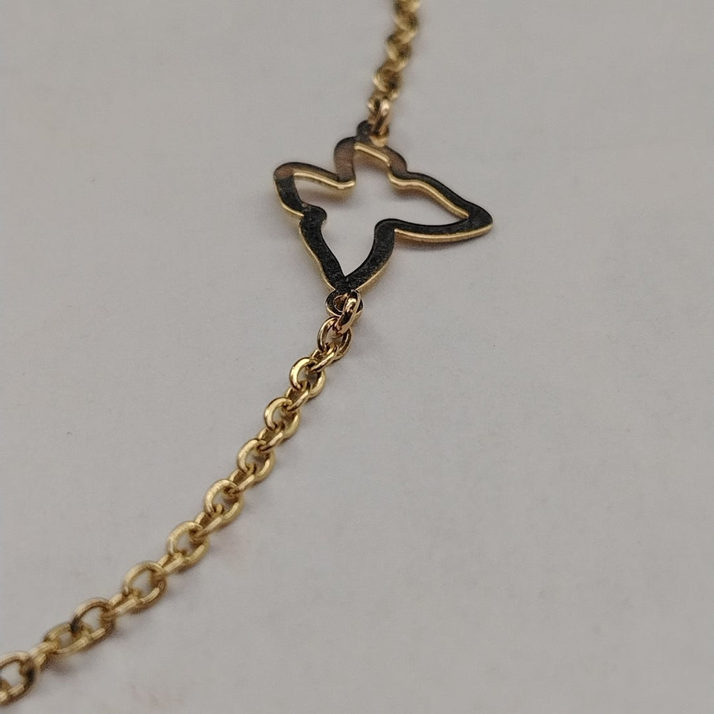 PULSERA ESPECIAL C MARIPOSAS 14K 18 CM 1.7 GR (NUEVO)