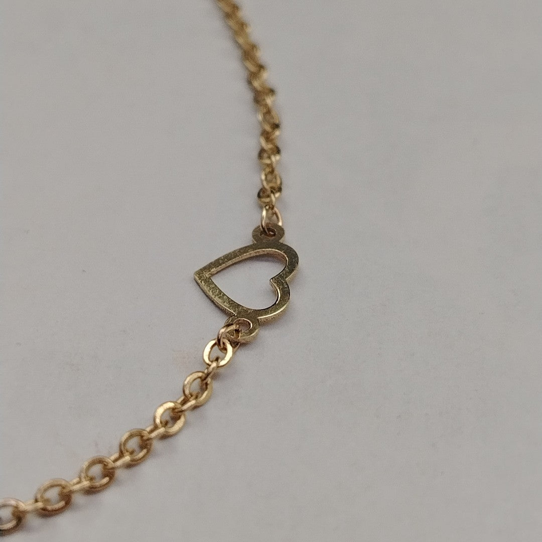 PULSERA ESPECIAL CON CORAZONES 10K 18 CM 1.2 GR (NUEVO)