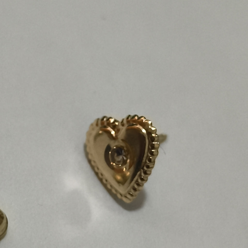 BROQUELES BROQUEL FIG CORAZON C CIRCONIA 14K 0.2614 GR (NUEVO)