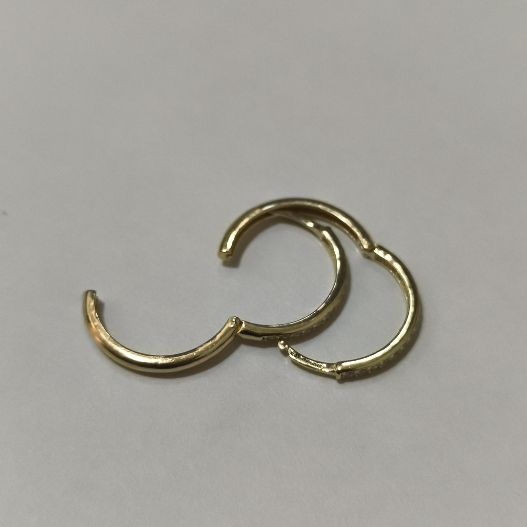 ARETES ARRACADAS C CIRCONIAS 14K 2 GR (NUEVO)