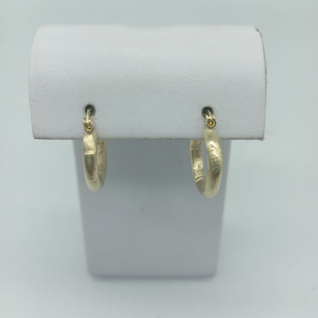 ARETES TEJIDO ARRACADAS CON DISEÑO 14K 2.7 GR (NUEVO)