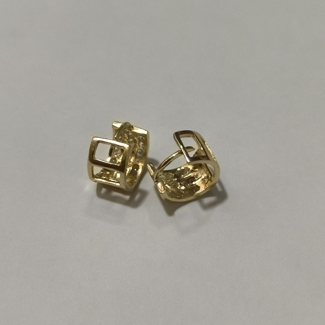 ARETES HUGGIES C CIRCONIA 14K 2.2 GR (NUEVO)