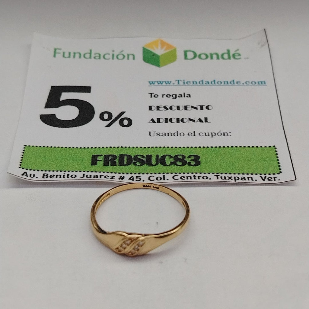 ANILLO ANILLITO C CIRCONIAS 14K 8.5 TALLA 1.2 GR (NUEVO)
