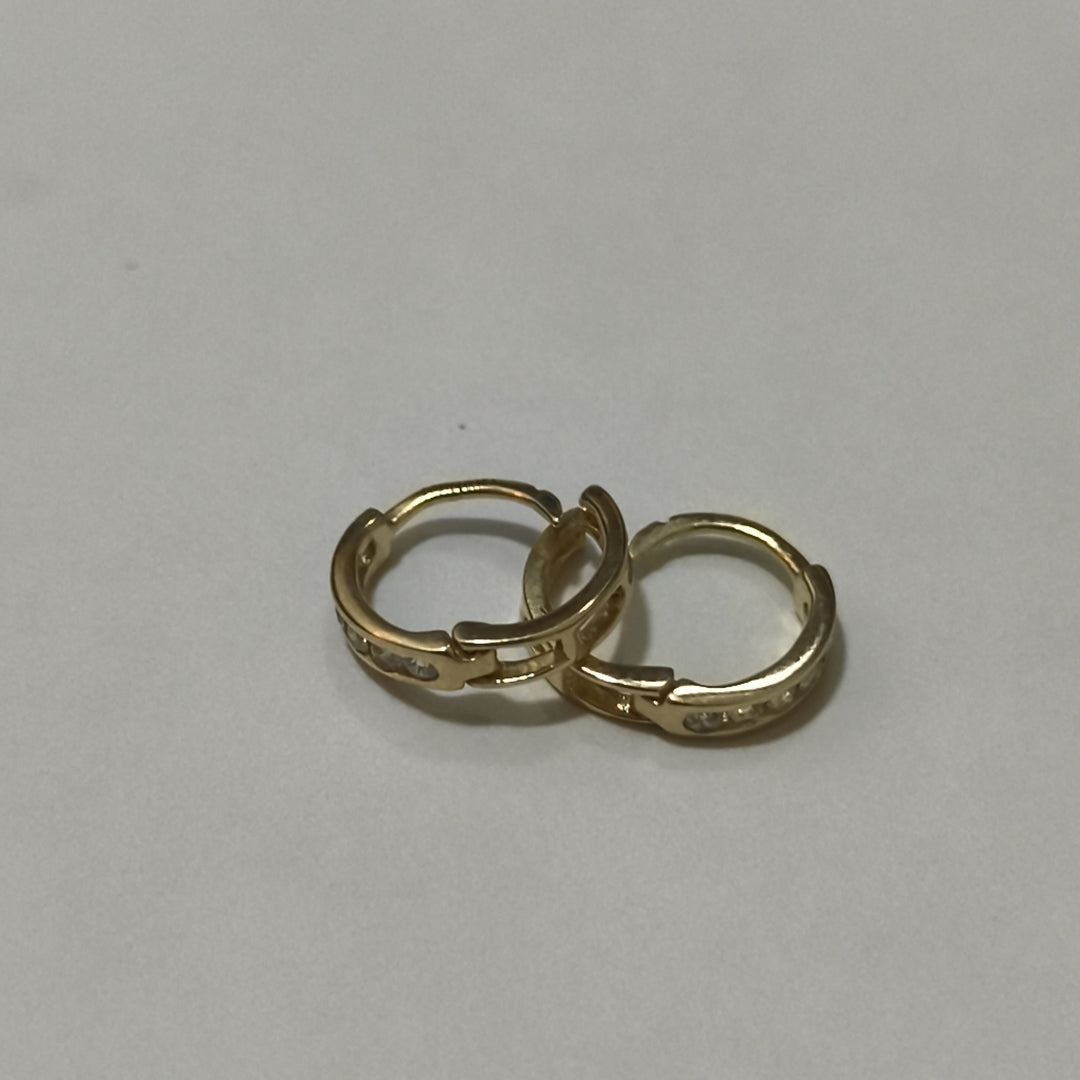 ARETES ARRACADA C CIRCONIAS 14K 1.1 GR (NUEVO)