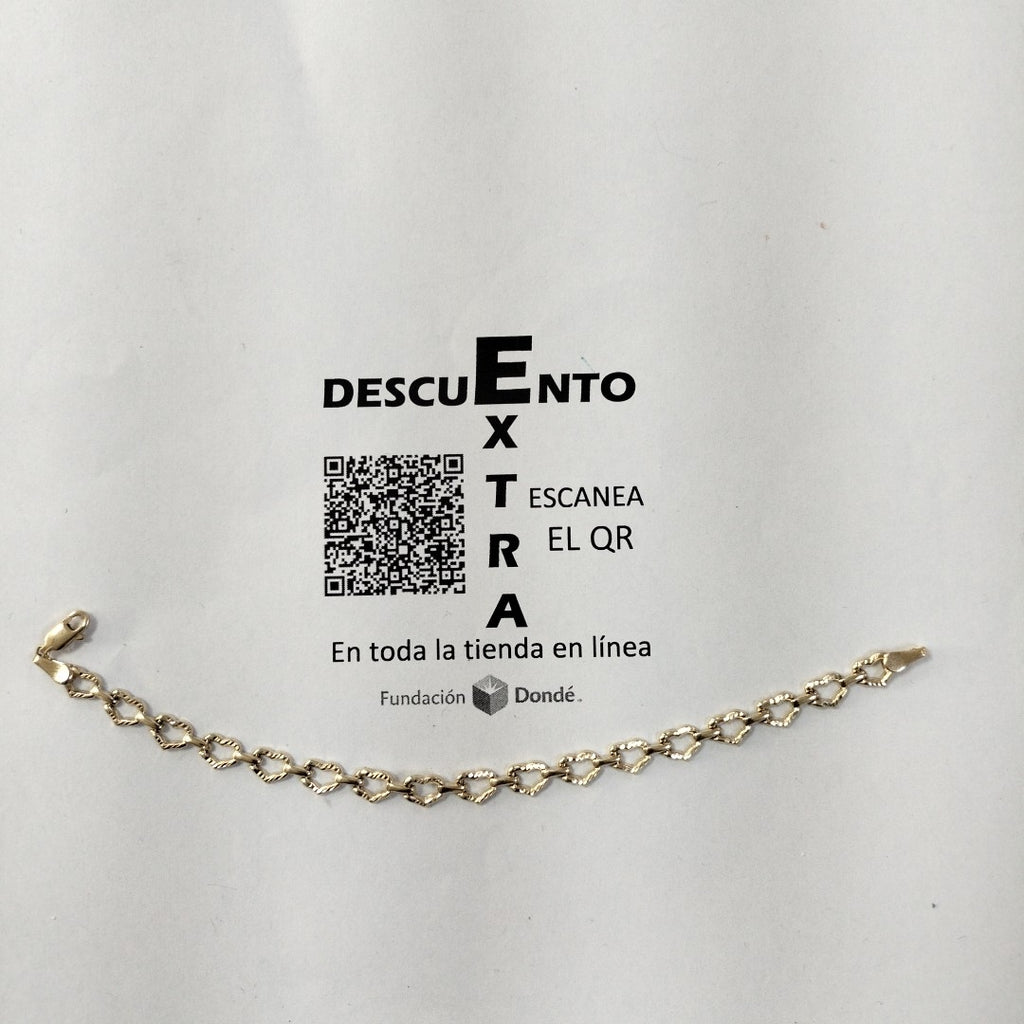 PULSERA ESPECIAL CON CORAZONES 14K 18 CM 4 GR (NUEVO)