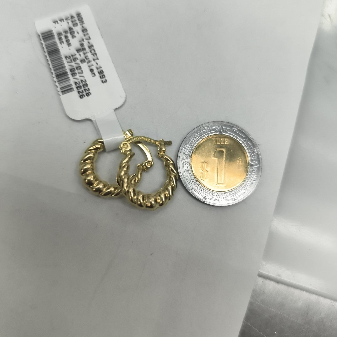 ARETES ARRACADAS TZL HUECAS 14K 1.5 GR (NUEVO)