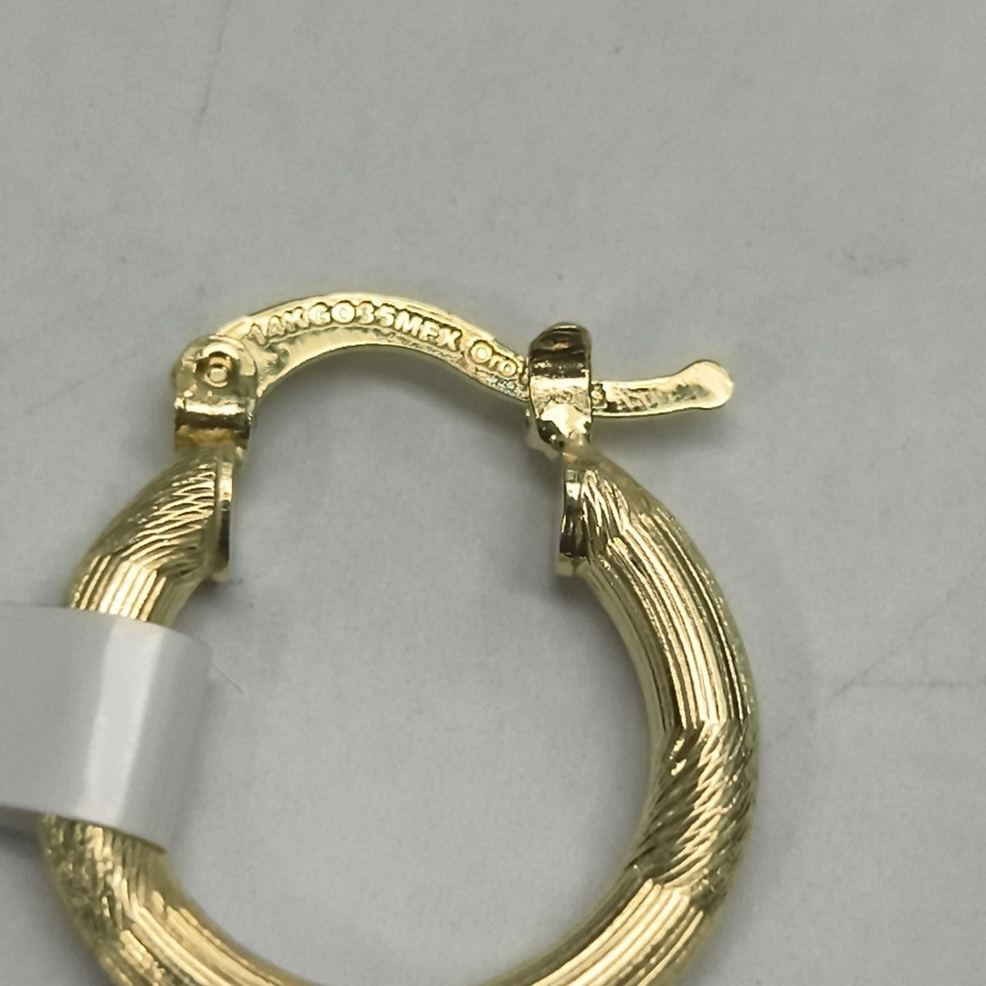 ARETES TEJIDO ARRACADAS CON DISEÑO 14K 2.7 GR (NUEVO)